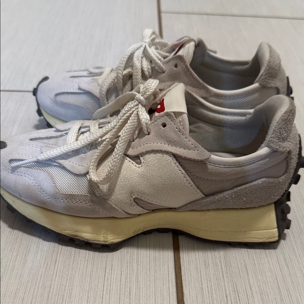 New Balance Cream and Gray Sneakers
